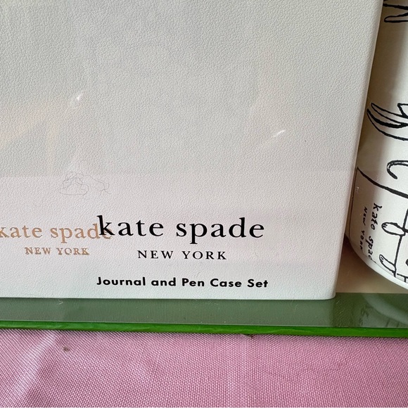 Kate Spade Journal & Pencil Case Set Leather NEW Dog Party Office Teacher Gift - Picture 2 of 7
